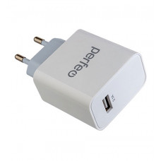 Сетевое зарядное устройство с разъемом USB, 2.1A, белый (I4643)