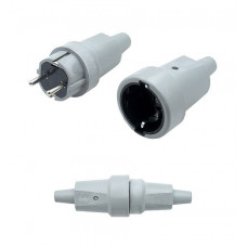 Комплект Вилка + Гнездо влагозащищ. с заземл. N.207-208 16A 250V IP44 ПАРА-