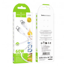 Кабель HOCO X109 PD Type-C - Type-C 60W 1м cиликон (White) (Бокс)