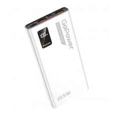 Внешний аккумулятор GoPower PB03-10 10000mAh 3.0A 22.5W 2USB +Type-C Белый