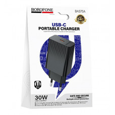 СЗУ Borofone BAS75A 1Type-C 3.0A PD30W быстрая зарядка (Black)