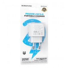 СЗУ Borofone BAS44A Type-C PD(20W) + USB QC3.0(18W) (White)