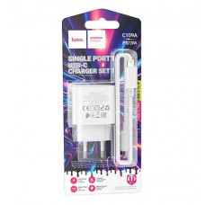 СЗУ HOCO C109A 1Type-C 20W PD3.0 + Кабель Lightning (White)