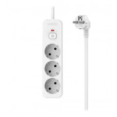 Сетевой фильтр "REAL HOME" 1м, 3гн, 16A, 3500W тройная защита, белый